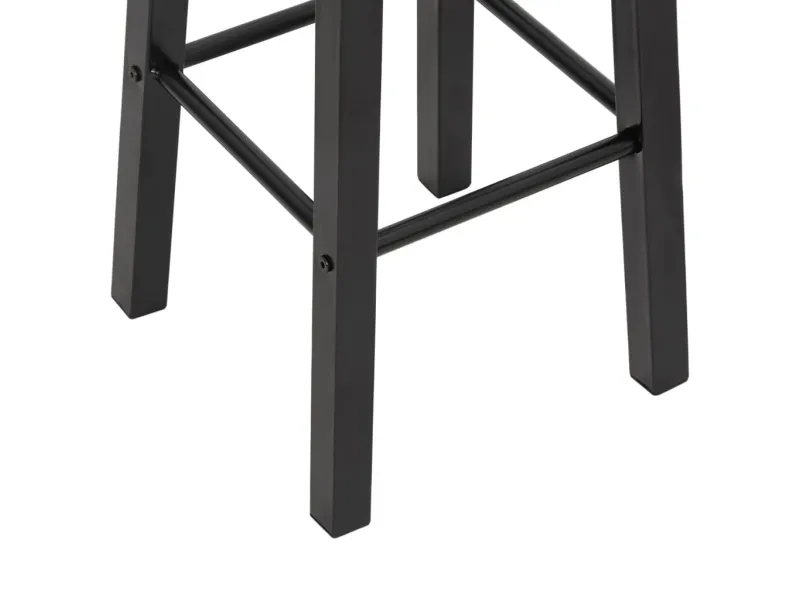 Tabourets de bar lot de 2 noir MDF