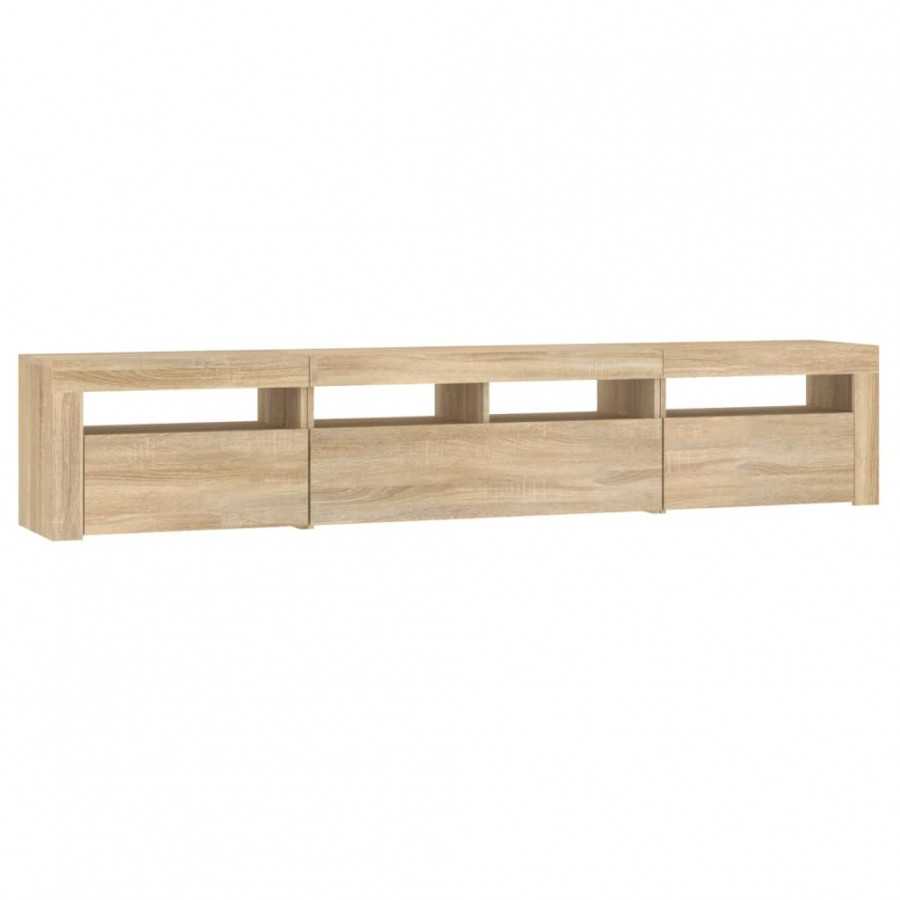 Meuble TV avec lumières LED Chêne sonoma 210x35x40 cm