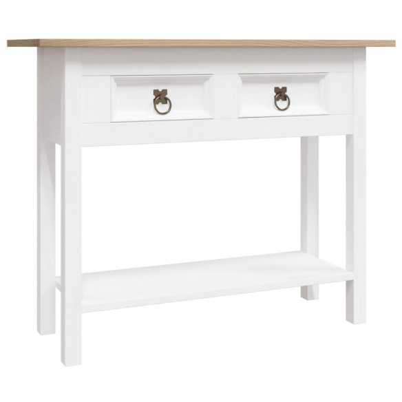 Table console Gamme Corona Pin mexicain Blanc 90x34,5x73 cm