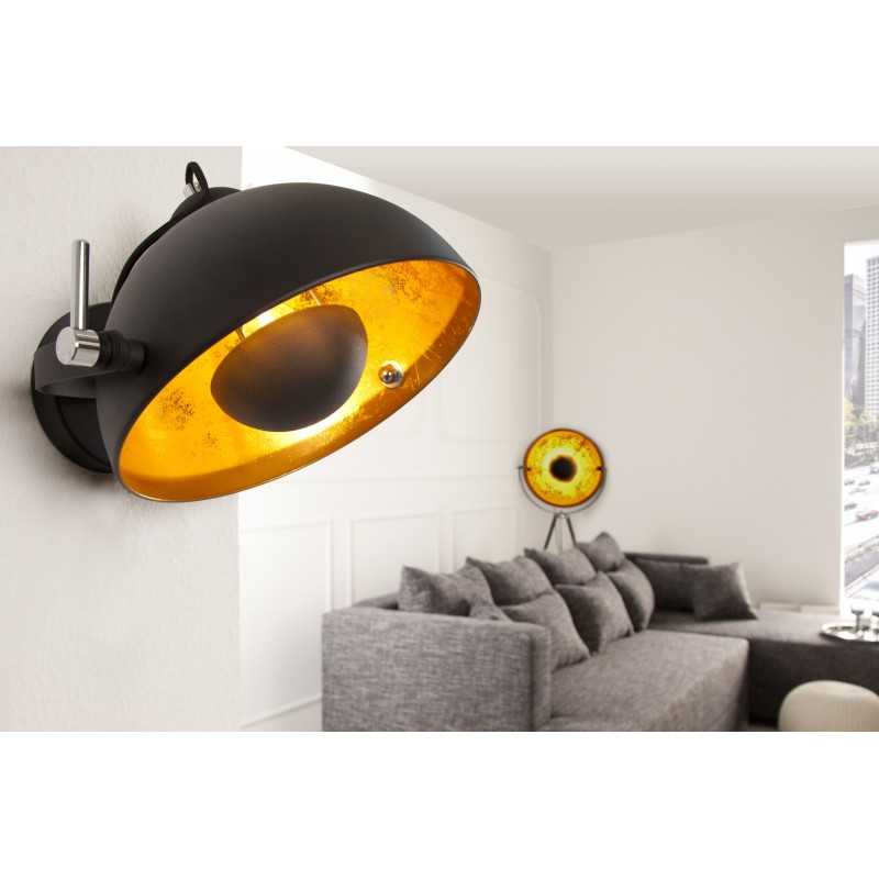 Applique murale en acier inoxydable coloris noir et or
