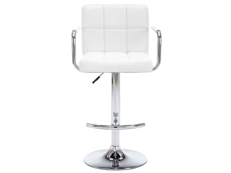 Tabourets de bar lot de 2 blanc similicuir