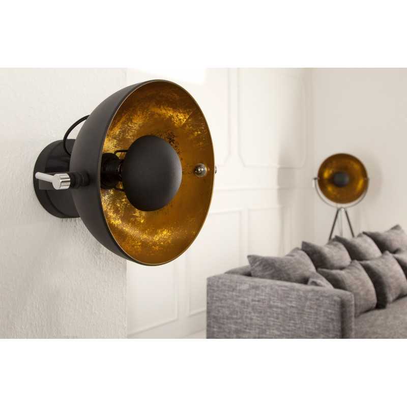 Applique murale en acier inoxydable coloris noir et or