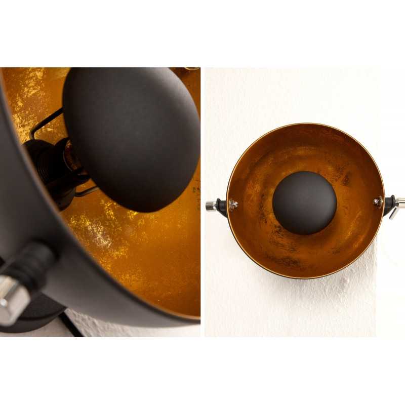 Applique murale en acier inoxydable coloris noir et or