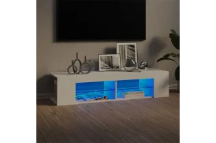 Meuble TV avec lumières LED blanc 135x39x30 cm