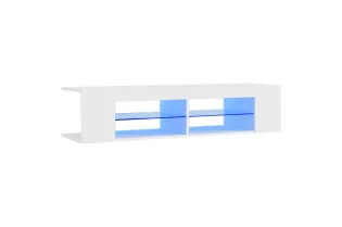 Meuble TV avec lumières LED blanc 135x39x30 cm 2