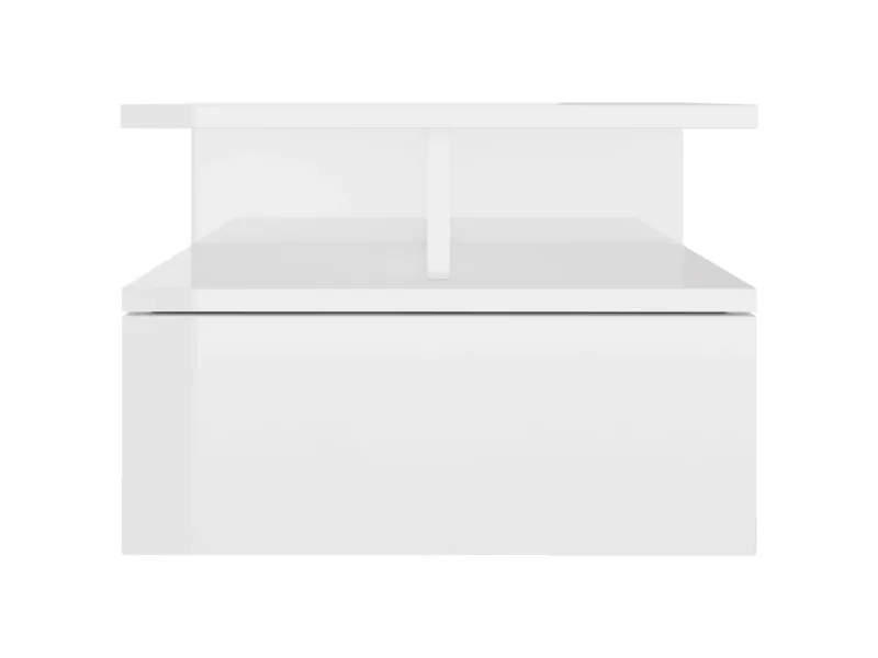 Tables de chevet 2 pcs Blanc brillant 40x31x27 cm Aggloméré