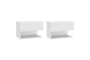Tables de chevet murales 2 pcs Blanc 2