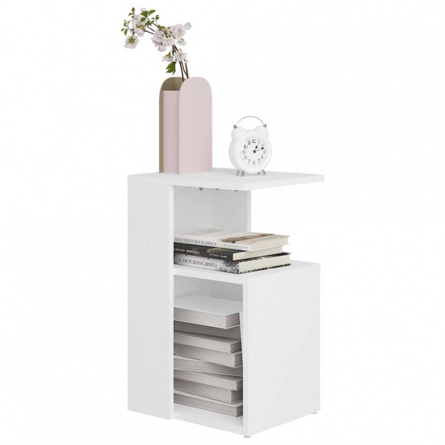 Table d'appoint Blanc 36x30x56 cm Aggloméré