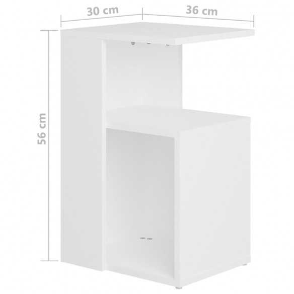 Table d'appoint Blanc 36x30x56 cm Aggloméré Table d'appoint Blanc 36x30x56 cm Aggloméré