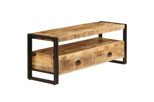 Meuble TV 120x35x45 cm Bois solide de manguier 2
