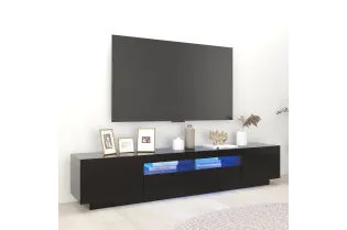 Meuble TV avec lumières LED Noir 200x35x40 cm
