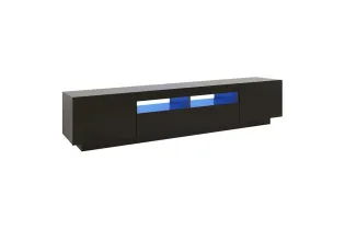 Meuble TV avec lumières LED Noir 200x35x40 cm 2