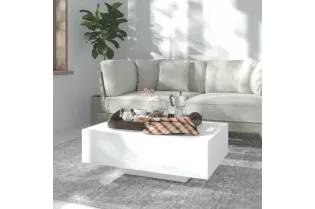 Table basse Blanc 85x55x31 cm Aggloméré