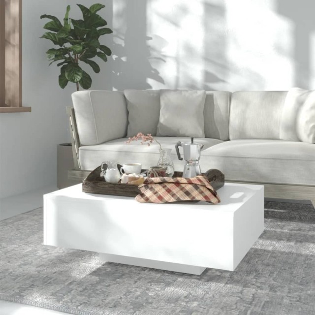 Table basse Blanc 85x55x31 cm Aggloméré