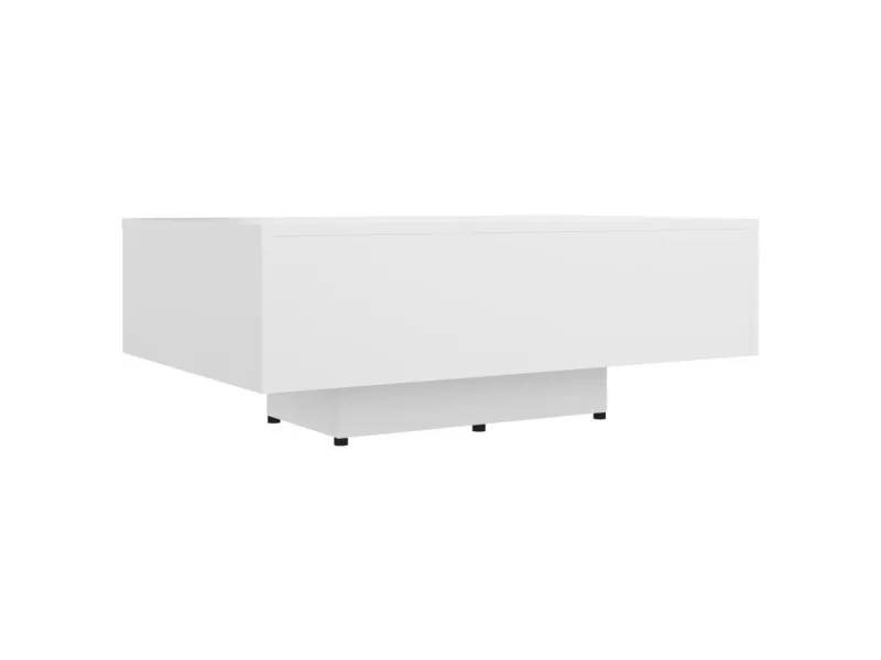 Table basse Blanc 85x55x31 cm Aggloméré