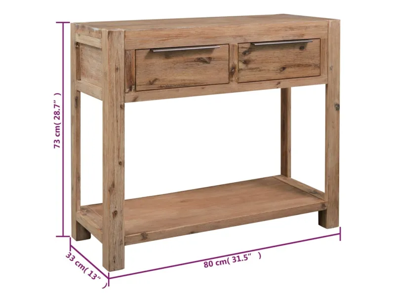 Table console 82x33x73 cm Bois d'acacia massif