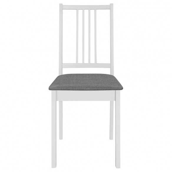 Chaises à manger avec coussins lot de 2 blanc bois solide