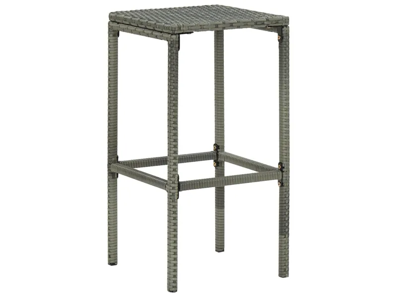 Tabourets de bar avec coussins lot de 2 gris résine tressée