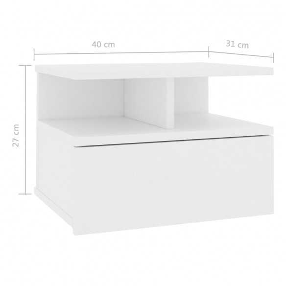Table de chevet flottante Blanc 40x31x27 cm 