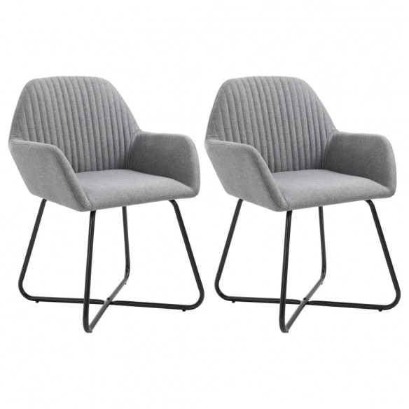 Chaises à manger lot de 2 gris clair tissu