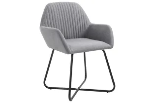 Chaises à manger lot de 2 gris clair tissu 2