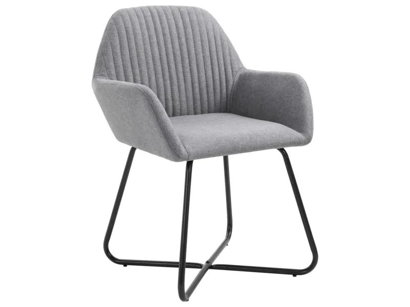 Chaises à manger lot de 2 gris clair tissu