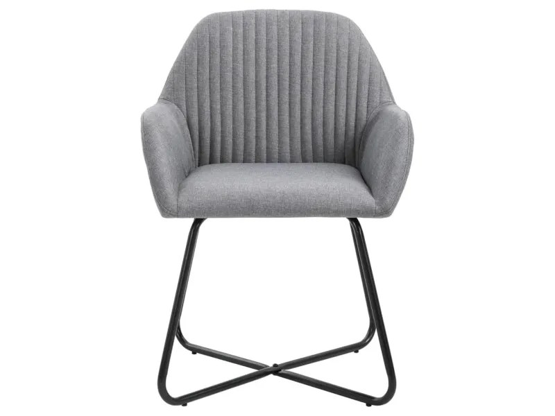 Chaises à manger lot de 2 gris clair tissu