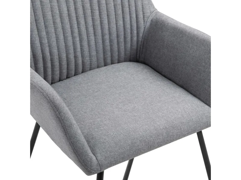 Chaises à manger lot de 2 gris clair tissu