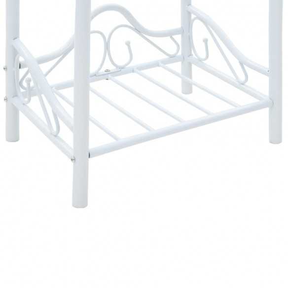Table de chevet Acier et verre trempé 45 x 30,5 x 60 cm Blanc