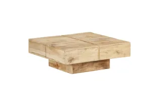 Table basse 80x80x28 cm Bois de manguier massif