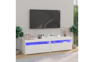 Meubles TV 2 pcs avec lumières LED Blanc 75x35x40 cm