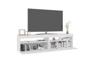 Meubles TV 2 pcs avec lumières LED Blanc 75x35x40 cm 2