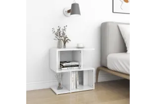 Table de chevet Blanc brillant 50x30x51,5 cm Aggloméré