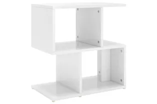 Table de chevet Blanc brillant 50x30x51,5 cm Aggloméré 2
