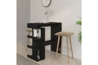 Table de bar étagère de rangement Noir 100x50x101,5 cm