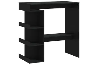Table de bar étagère de rangement Noir 100x50x101,5 cm 2