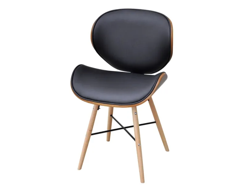 Chaises à manger lot de 2 similicuir et bois courbé