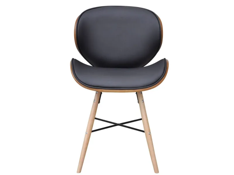 Chaises à manger lot de 2 similicuir et bois courbé