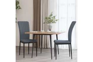 Chaises à manger lot de 2 Gris foncé Velours