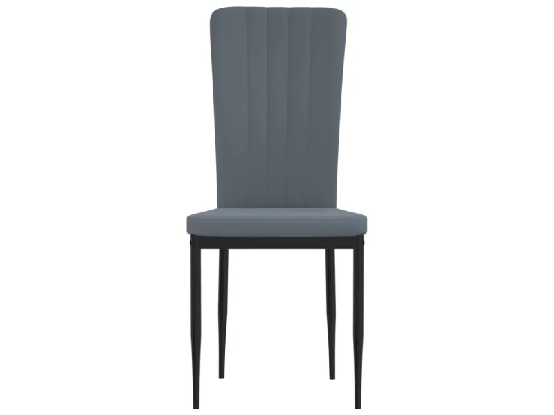 Chaises à manger lot de 2 Gris foncé Velours