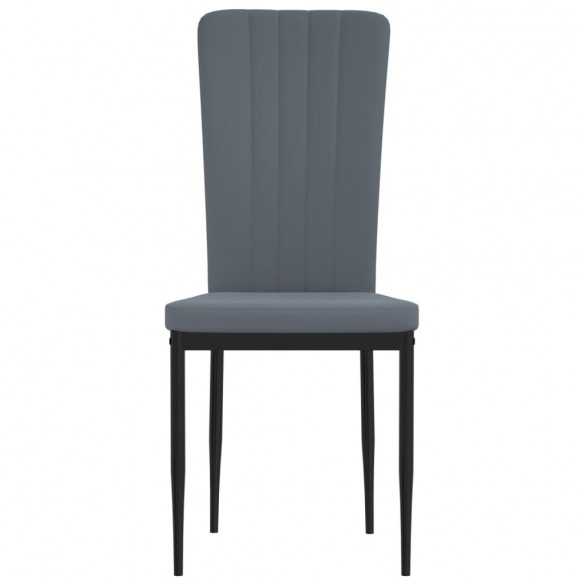 Chaises à manger lot de 2 Gris foncé Velours