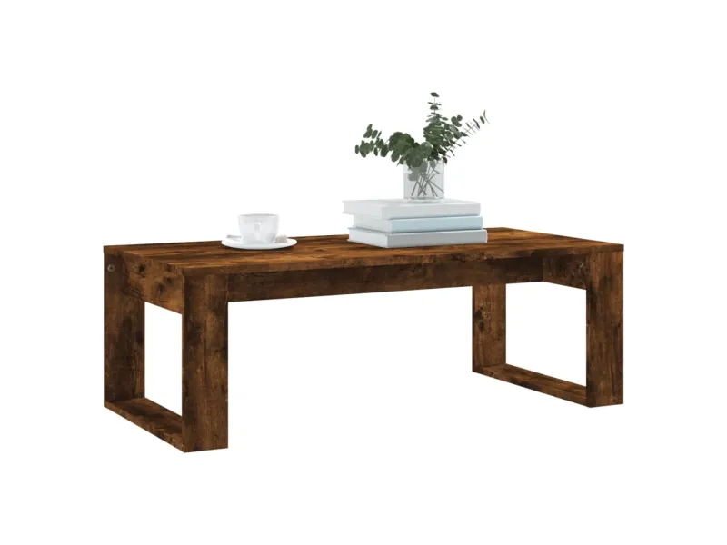 Table basse chêne fumé 102x50x35 cm bois d'ingénierie