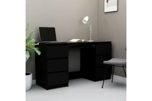 Bureau Noir 140x50x77 cm Aggloméré