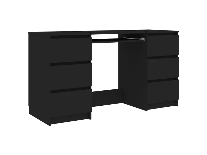 Bureau Noir 140x50x77 cm Aggloméré