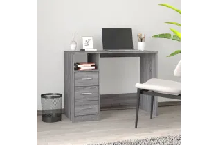 Bureau avec tiroirs Sonoma gris 102x50x76 cm 