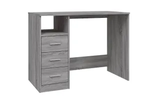 Bureau avec tiroirs Sonoma gris 102x50x76 cm  2