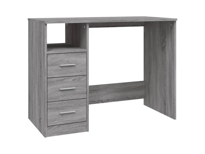 Bureau avec tiroirs Sonoma gris 102x50x76 cm 