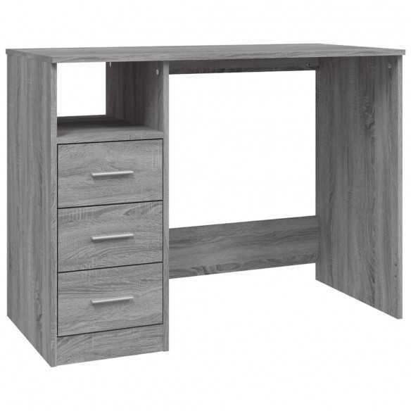 Bureau avec tiroirs Sonoma gris 102x50x76 cm 