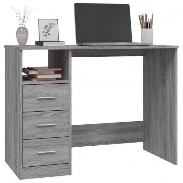 Bureau avec tiroirs Sonoma gris 102x50x76 cm 