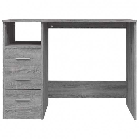 Bureau avec tiroirs Sonoma gris 102x50x76 cm 